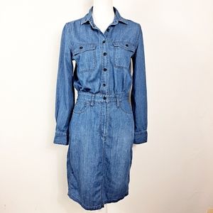 Madewell Chambray Denim Long Sleeve Dress